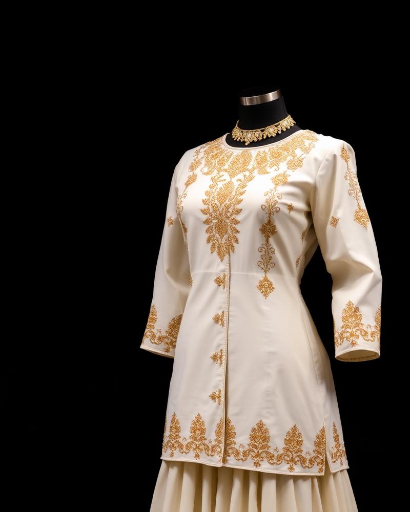 Ivory Gota Sharara Suit